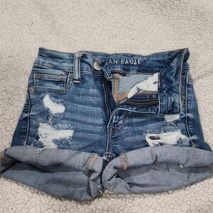 American Eagle Light Blue Stretch Denim Shorts
